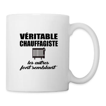 Véritable chauffagiste les autres font semblant - Mug blanc - blanc - Droite