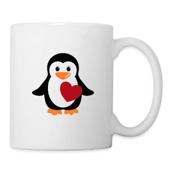 süßer Pinguin mit Herz - Mug blanc - blanc - Droite