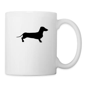 Dackel Schatten Illustration - Tasse - Weiß - Rechts