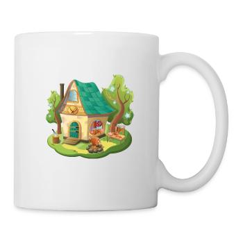 Märchen Haus Metzger Fleischerei - Tasse - Weiß - Rechts