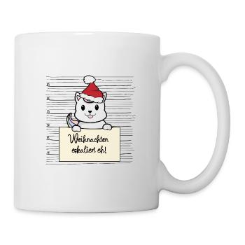 Es eskaliert eh lustige Weihnachten Einhorn Katze - Tasse - Weiß - Rechts