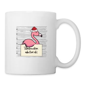 Es eskaliert eh lustige Weihnachten Flamingo - Tasse - Weiß - Rechts