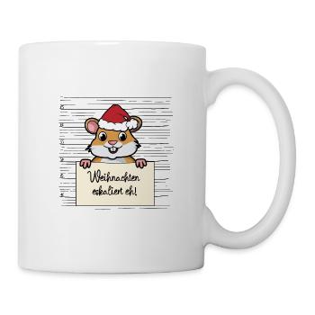 Es eskaliert eh lustige Weihnachten Hamster - Tasse - Weiß - Rechts