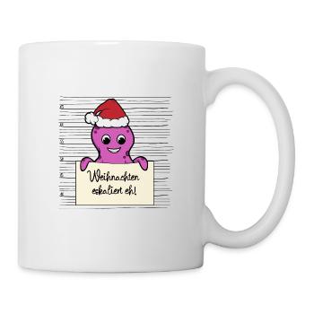 Es eskaliert eh lustige Weihnachten Oktopus - Tasse - Weiß - Rechts
