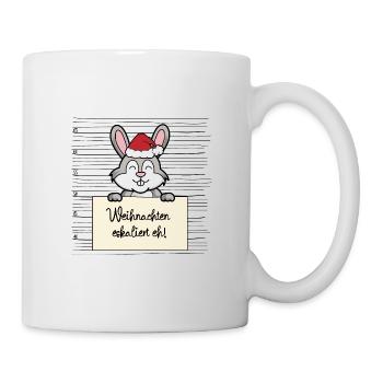 Es eskaliert eh lustige Weihnachten Hase - Tasse - Weiß - Rechts