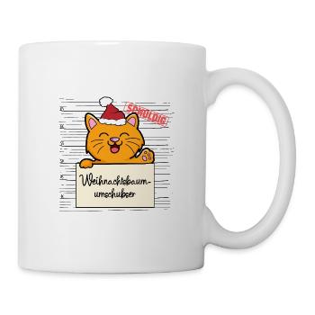 Weihnachtsbaum Umschubser Katze - Tasse - Weiß - Rechts