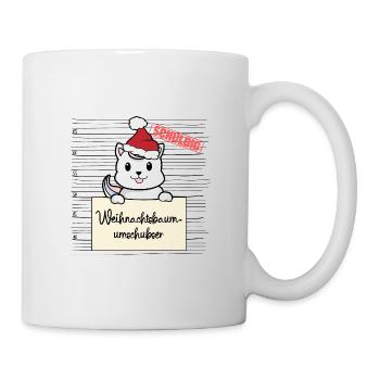 Weihnachtsbaum Umschubser Einhorn Katze - Tasse - Weiß - Rechts