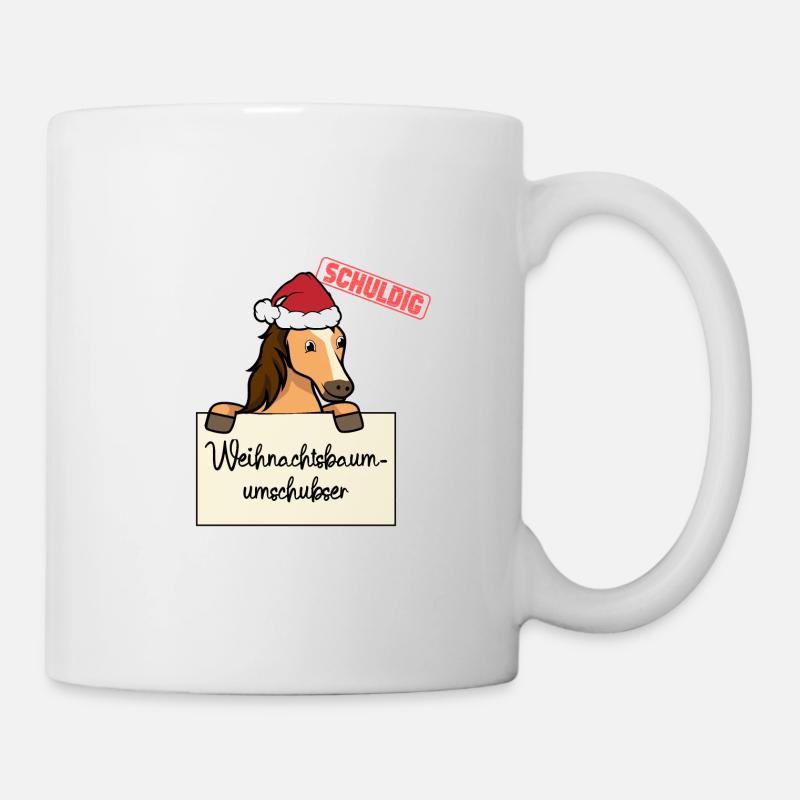 Weihnachtsbaum Umschubser Pferd - Tasse - Weiß