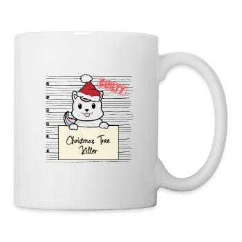 Weihnachtsbaum Umschubser Einhorn Katze - Tasse - Weiß - Rechts
