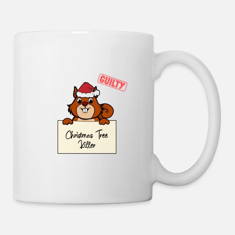 Weihnachtsbaum Umschubser Eichhörnchen - Tasse - Weiß