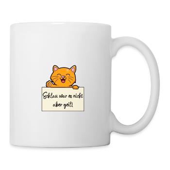 Katze lustiger Spruch humor Gefängnisbild - Tasse - Weiß - Rechts