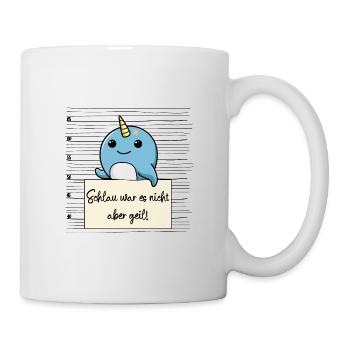 Narwal lustiger Spruch humor Gefängnisbild - Tasse - Weiß - Rechts