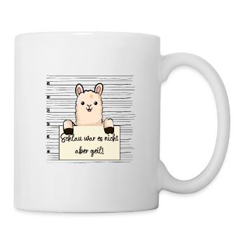 Lama lustiger Spruch humor Gefängnisbild - Tasse - Weiß - Rechts