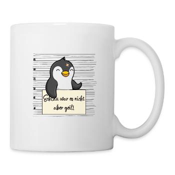 Pinguin lustiger Spruch humor Gefängnisbild - Tasse - Weiß - Rechts
