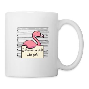 Flamingo lustiger Spruch humor Gefängnisbild - Tasse - Weiß - Rechts