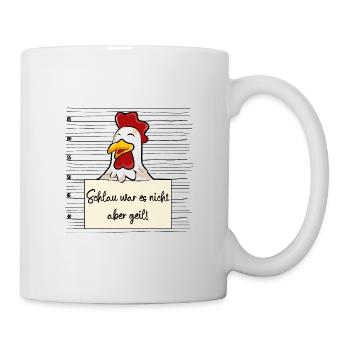 Huhn lustiger Spruch humor Gefängnisbild - Tasse - Weiß - Rechts