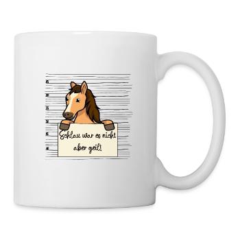 Pferd lustiger Spruch humor Gefängnisbild - Tasse - Weiß - Rechts