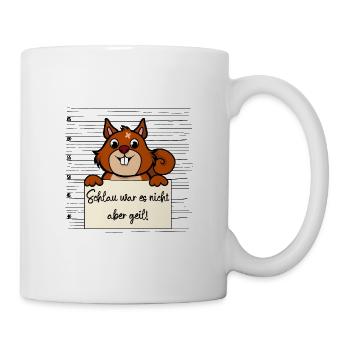 Eichhörnchen lustiger Spruch humor Gefängnisbild - Tasse - Weiß - Rechts