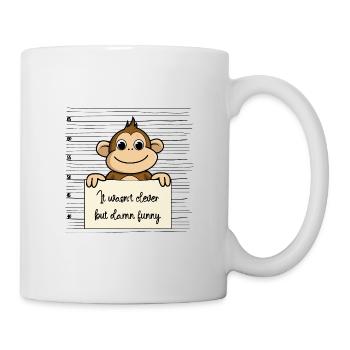 Affe lustiger Spruch humor Gefängnisbild - Tasse - Weiß - Rechts