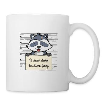 Waschbär lustiger Spruch humor Gefängnisbild - Tasse - Weiß - Rechts
