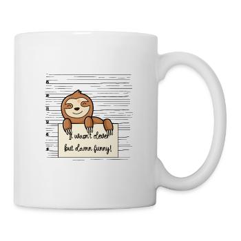 Faultier lustiger Spruch humor Gefängnisbild - Tasse - Weiß - Rechts