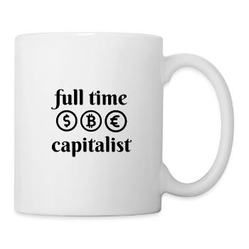 Capitaliste à plein temps - Mug blanc - blanc - Droite