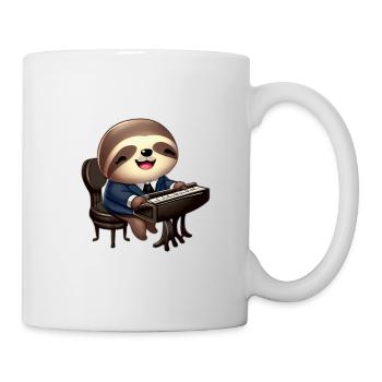 Faultier am Klavier - Tasse - Weiß - Rechts