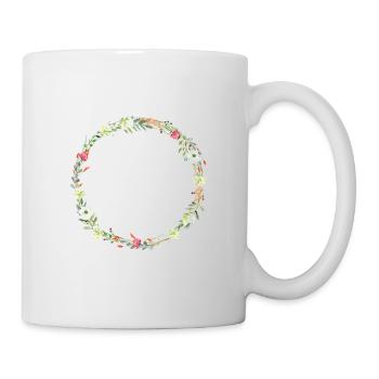 Couronne de fleurs des champs boho personnalisable - Mug blanc - blanc - Droite