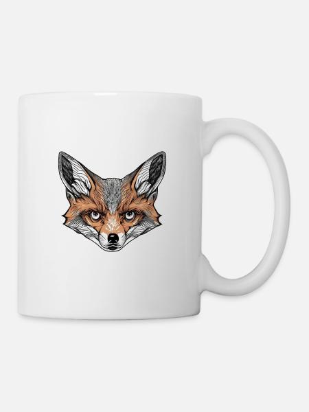 Fuchs mit tiefem Blick - Tasse - Weiß