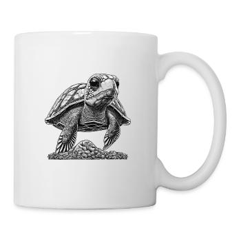 Black and White Swimming Baby Turtle - Mug - white - Right