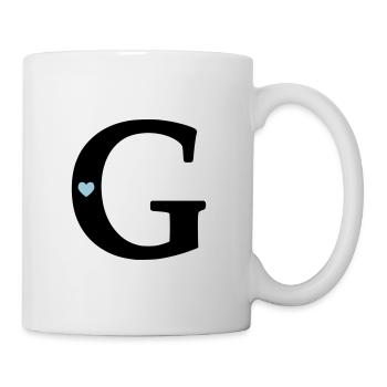 Buchstabe G Anfangsbuchstabe - Tasse - Weiß - Rechts