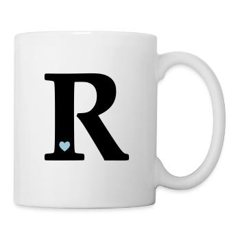 Buchstabe R Anfangsbuchstabe - Tasse - Weiß - Rechts