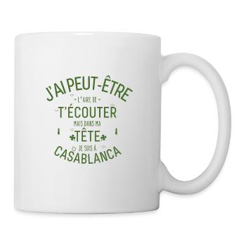Dans ma Tête je suis à Casablanca (vert) - Mug blanc - blanc - Droite