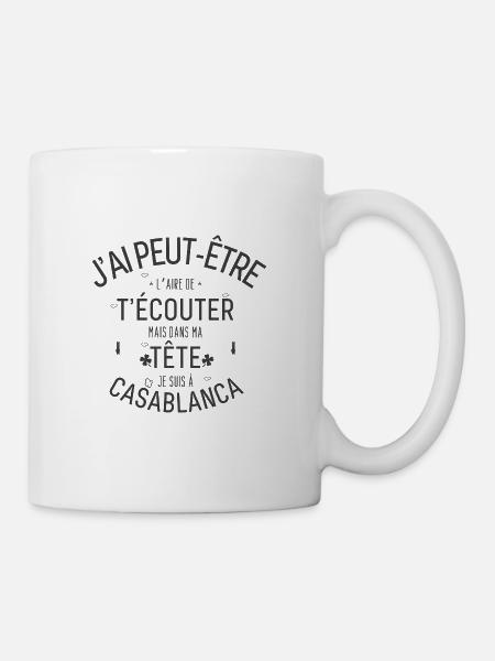 Dans ma Tête je suis à Casablanca - Mug blanc - blanc