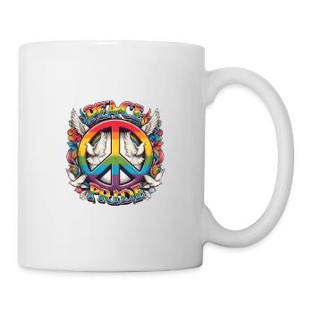 Peace Love Pride Rainbow Design - Tasse - Weiß - Rechts