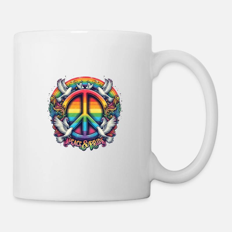 LGBT Pride Month Peace and Pride Design - Tasse - Weiß