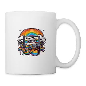 Conception de cassette arc-en-ciel Pride Tunes - Mug blanc - blanc - Droite