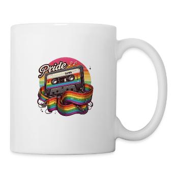 Pride Tunes Cassette Rétro Design Arc-en-ciel - Mug blanc - blanc - Droite