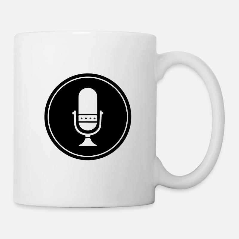 Podcast Mikrofon Symbol - Tasse - Weiß