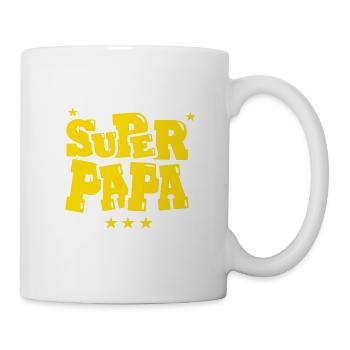 Superdad Super Dad Gestickter Schriftzug - Tasse - Weiß - Rechts