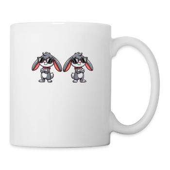 hase comic sonnenbrille 2 - Tasse - Weiß - Rechts