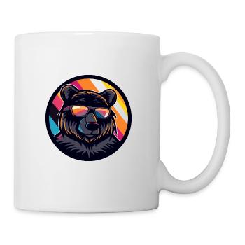 Bär Comic Cool Sommer - Tasse - Weiß - Rechts