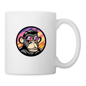 Affe Comic Cool Sommer - Tasse - Weiß - Rechts