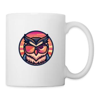 Eule Comic Cool Sommer - Tasse - Weiß - Rechts