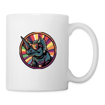 Dinosaurier triceratops Sommer - Tasse - Weiß - Rechts