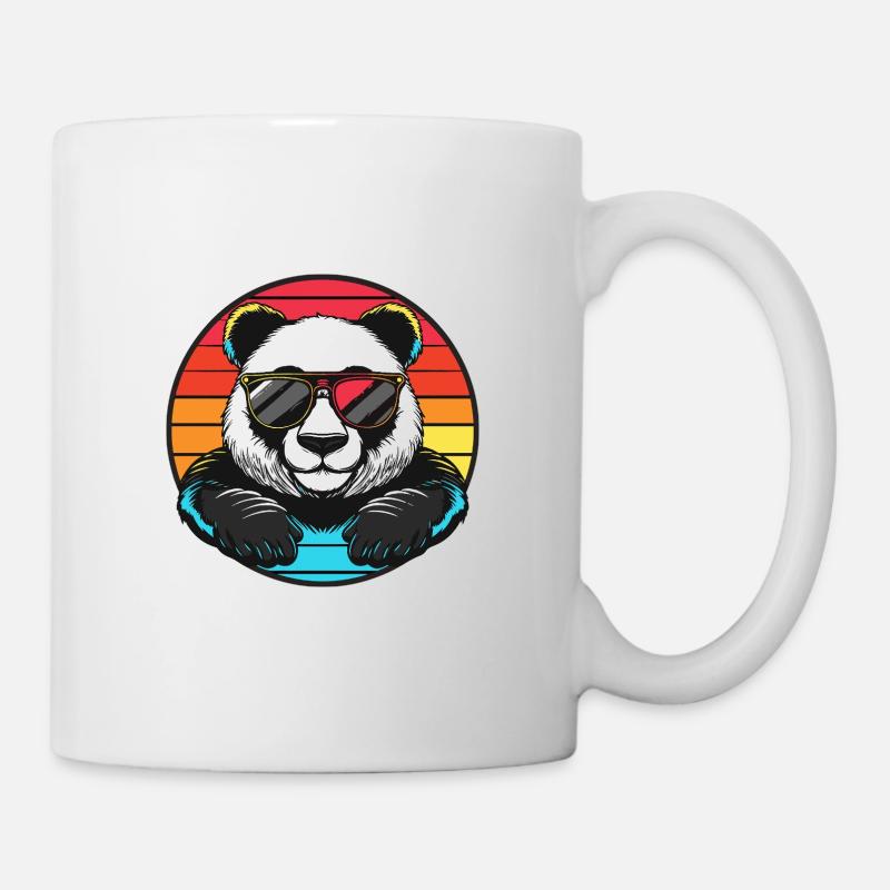Panda Comic Cool Sommer - Tasse - Weiß