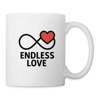 Unendliche Liebe Herz Motivation - Tasse - Weiß - Rechts