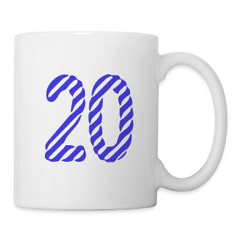 20. 20 ANS. 20e ANNIVERSAIRE. ANNIVERSAIRE 20 ANS. - Mug blanc - blanc - Droite