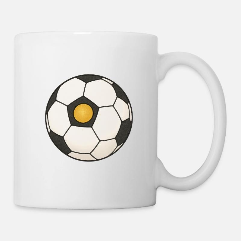 Fußball mit goldenem Punkt - Tasse - Weiß