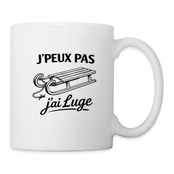 Je peux pas j’ai luge – Humour sport d’hiver neige - Mug blanc - blanc - Droite